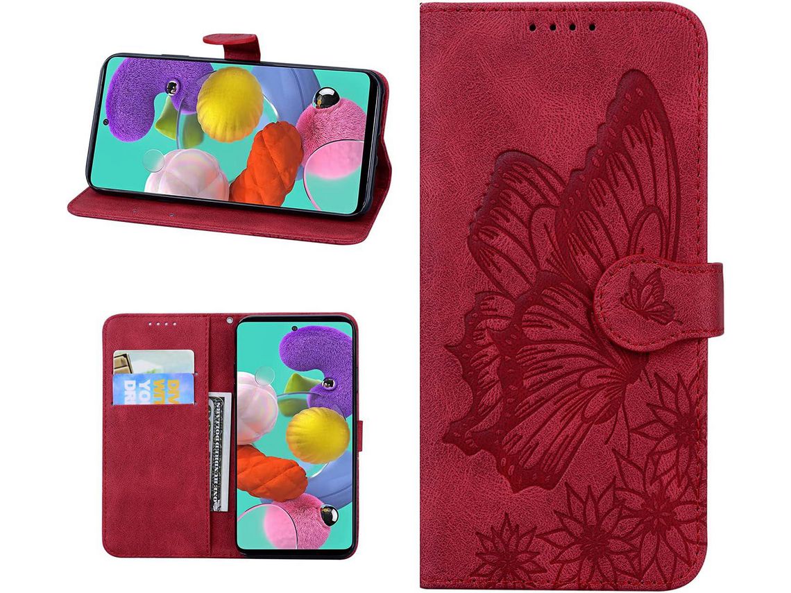 Capa para Samsung Galaxy A20 HONGWE. Pele Magnética Castanho