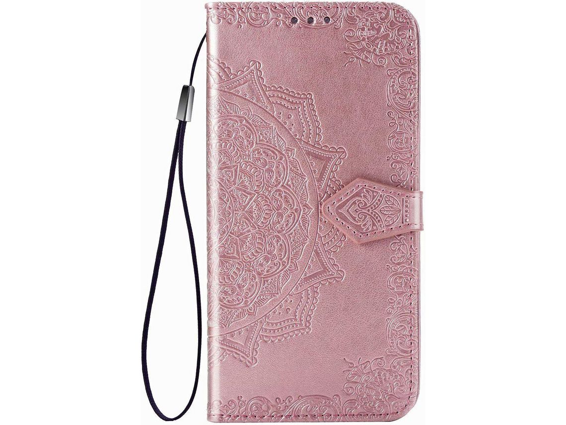 Capa para Samsung Galaxy A82 5G HONGWE. Pele Sintética Anti-Choque Magnética com Porta-Cartões Castanho