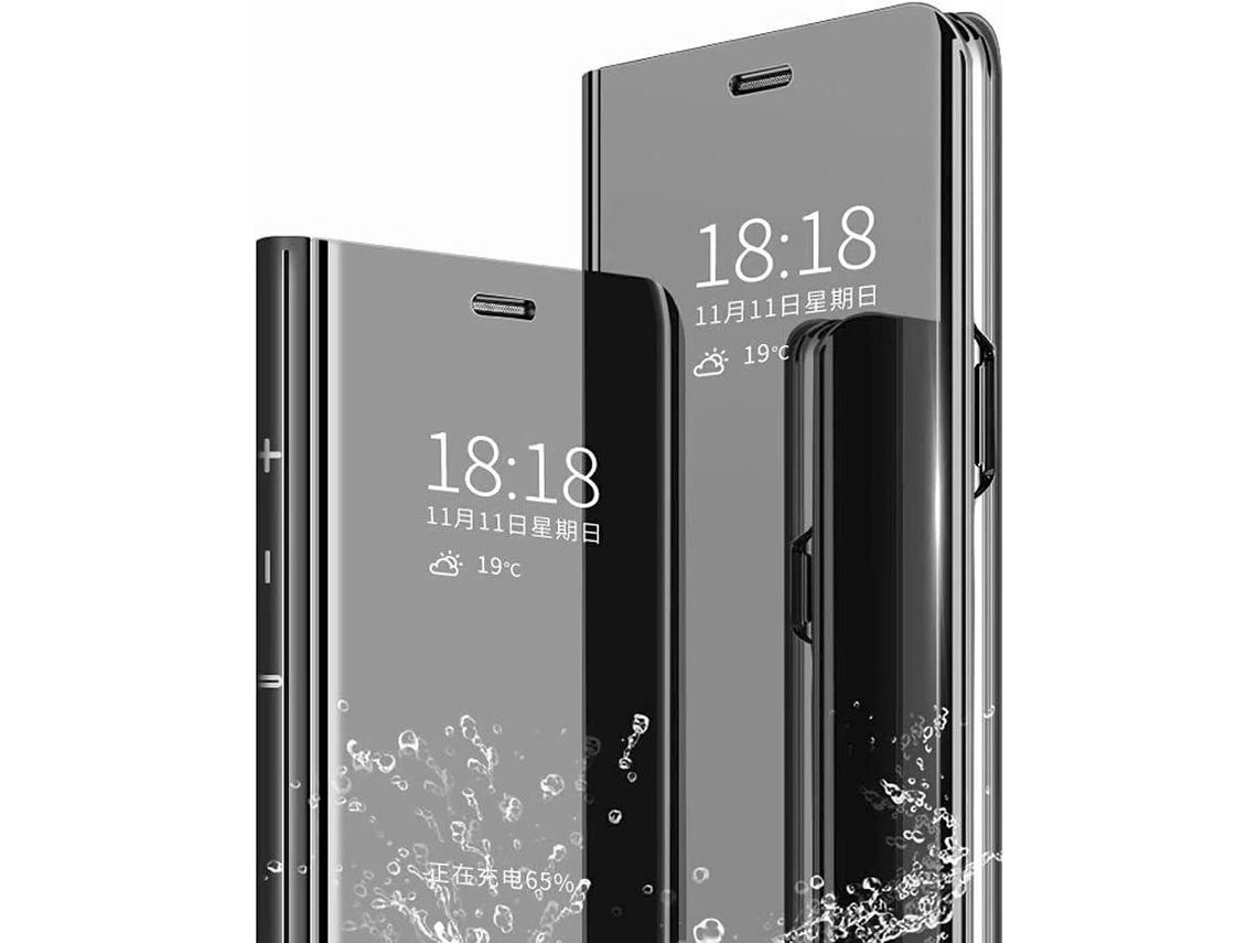 Capa Fólio para Xiaomi Poco C55 HONGWE. Pele Sintética Castanho