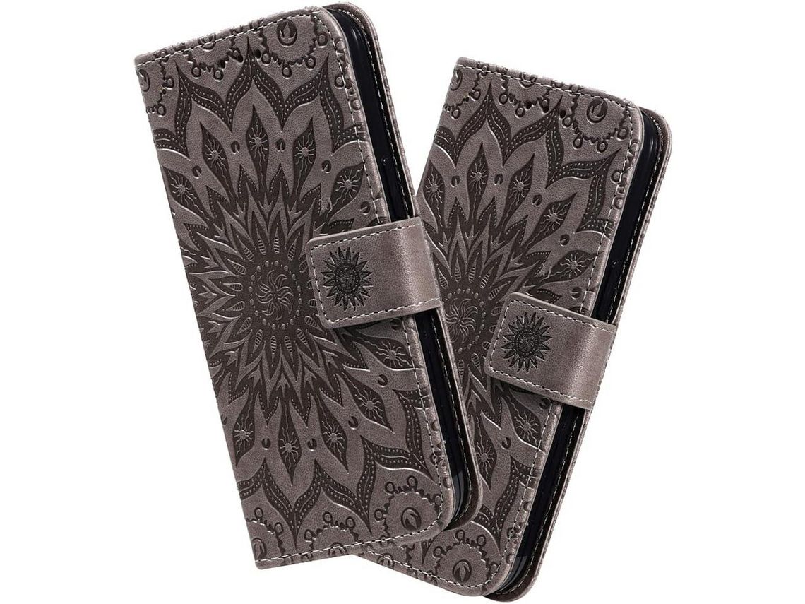 Capa Fólio para Samsung Galaxy A21 HONGWE. Pele Sintética Magnética Castanho