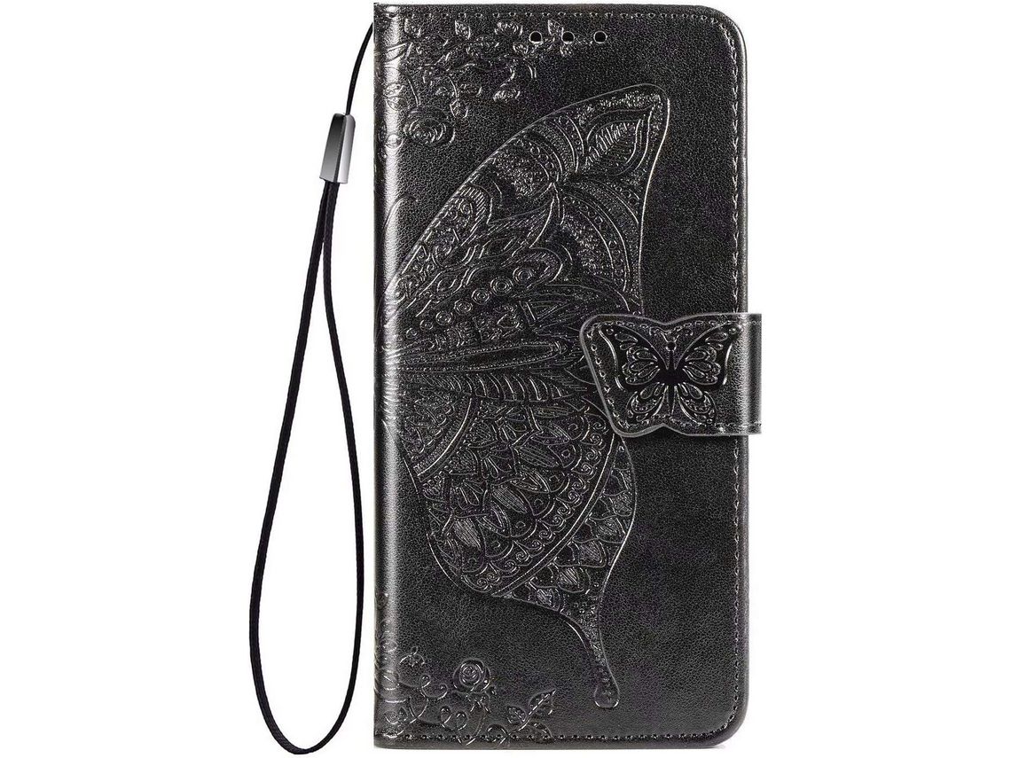 Capa para Xiaomi Poco M3 HONGWE. Pele Sintética Anti-Choque Magnética com Porta-Cartões Castanho