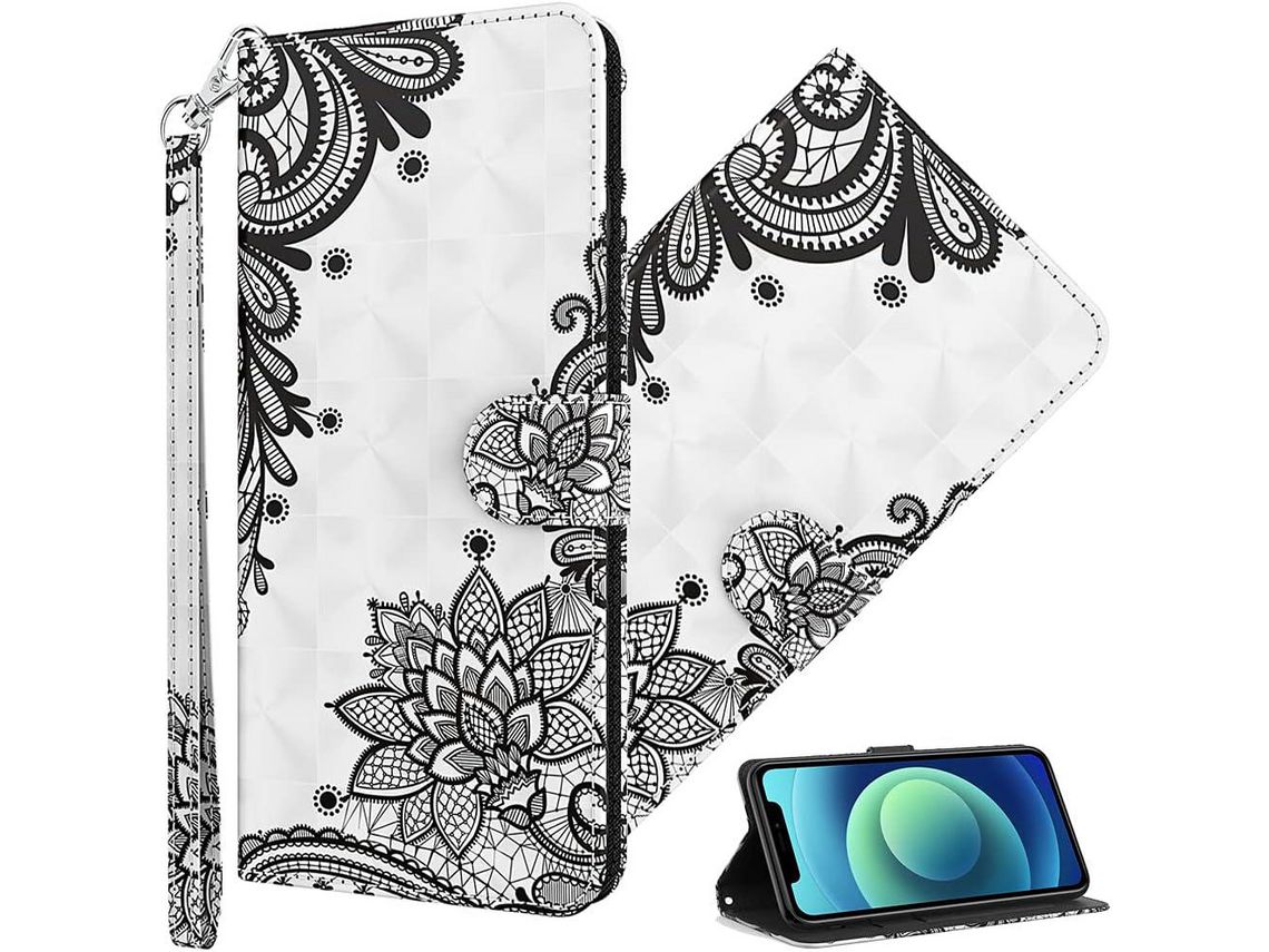 Capa Fólio para Xiaomi Poco M4 Pro, Poco Pro 4G 3D HONGWE. com Porta-Cartões Castanho