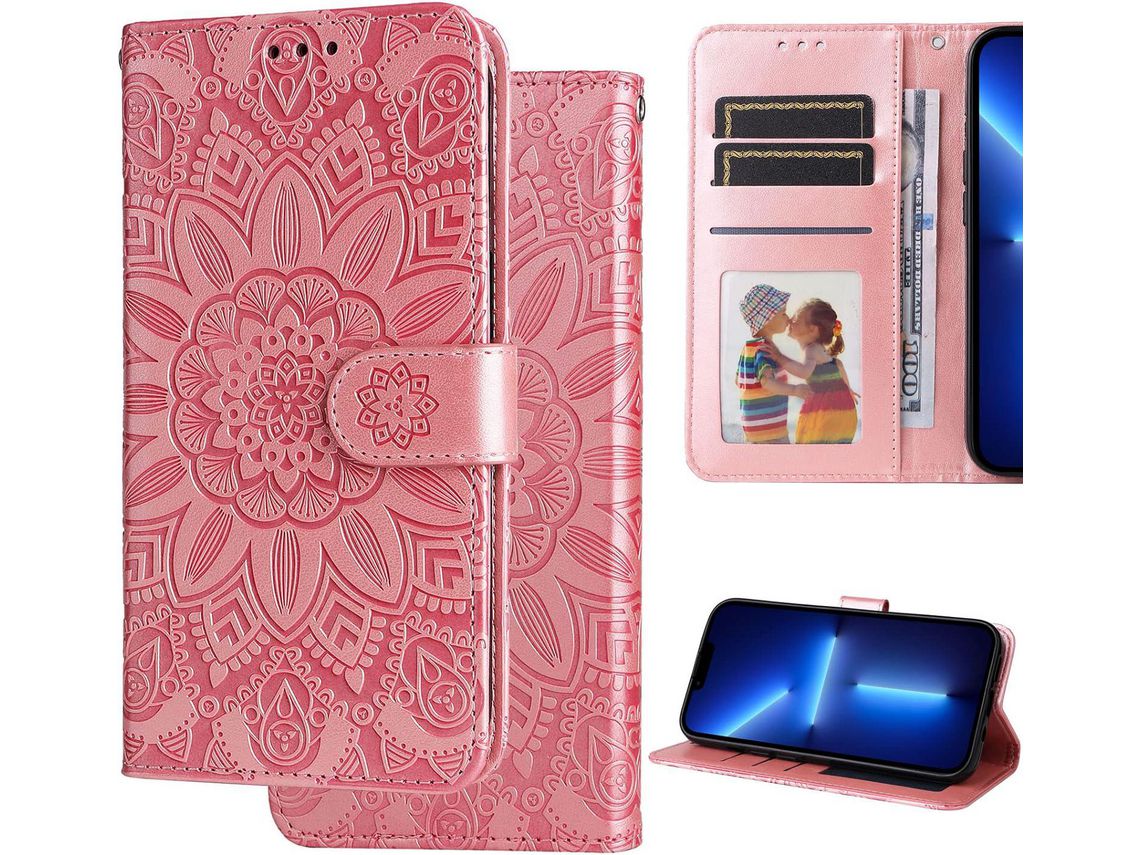 Capa Fólio para Samsung Galaxy A22 5G HONGWE. Pele Sintética Magnética Castanho