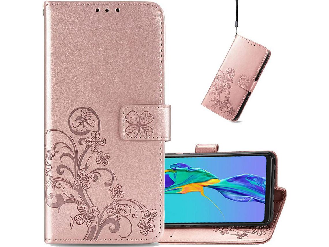 Capa Fólio para Huawei Mate 40 Lite HONGWE. Magnética com Porta-Cartões Castanho