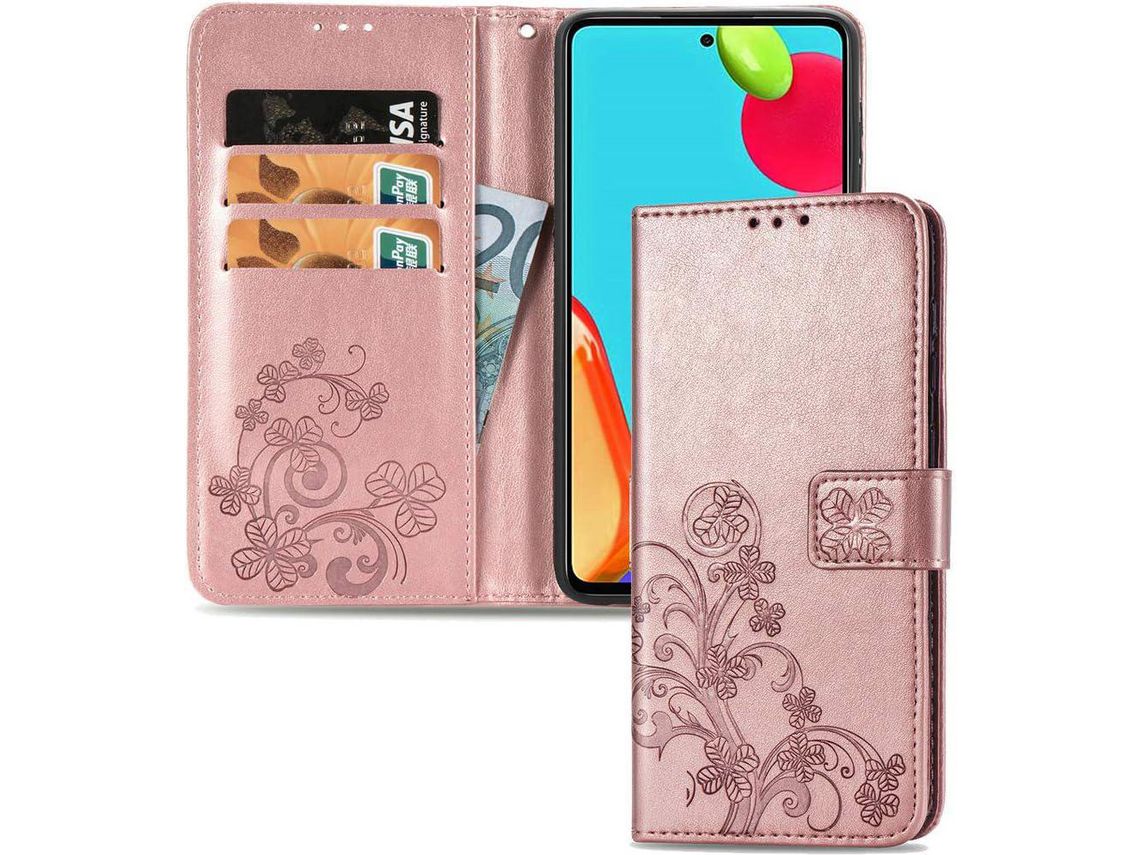 Capa Fólio para Samsung Galaxy A72 5G/A72 HONGWE. Pele Magnética Castanho