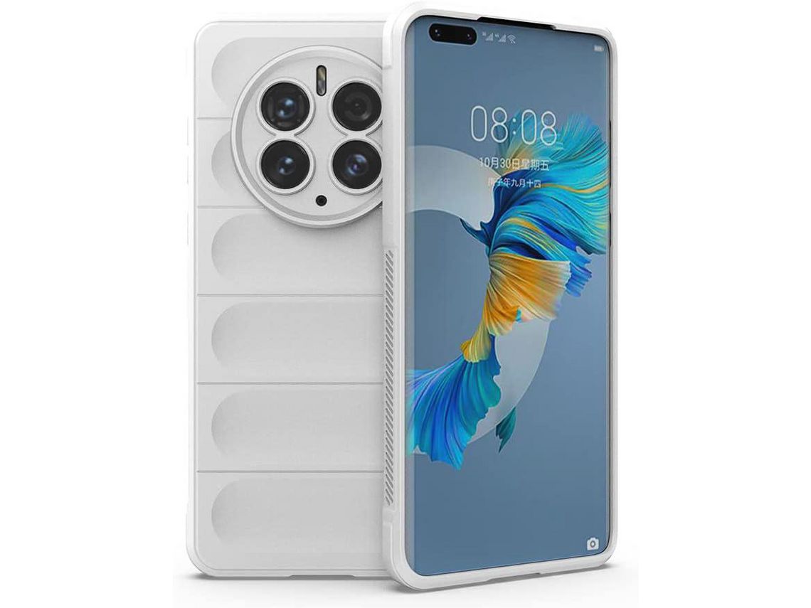 Capa para Huawei Mate 50 Pro HONGWE. Silicone Textura Macia Anti-Choque Cinzento