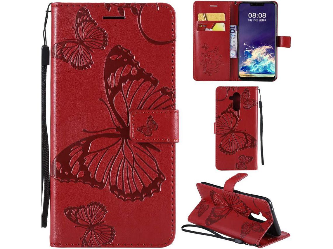 Capa Fólio para Huawei Mate 20 Lite 3, Mate 20 Lite HONGWE. com Porta-Cartões Multicor