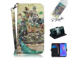 Capa Fólio para Honor, Huawei Honor 8C, Honor 3 HONGWE. Magnética com Porta-Cartões Castanho