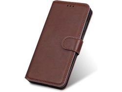Capa Fólio para Xiaomi Redmi Note 11S, Redmi Note 11 HONGWE. Pele Sintética Premium Castanho