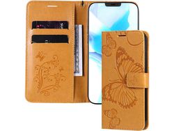 Capa Fólio para Huawei P Smart 2021 HONGWE. Magnética com Porta-Cartões Castanho