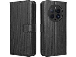 Capa Fólio para Huawei Mate 50 Pro HONGWE. com Porta-Cartões Castanho
