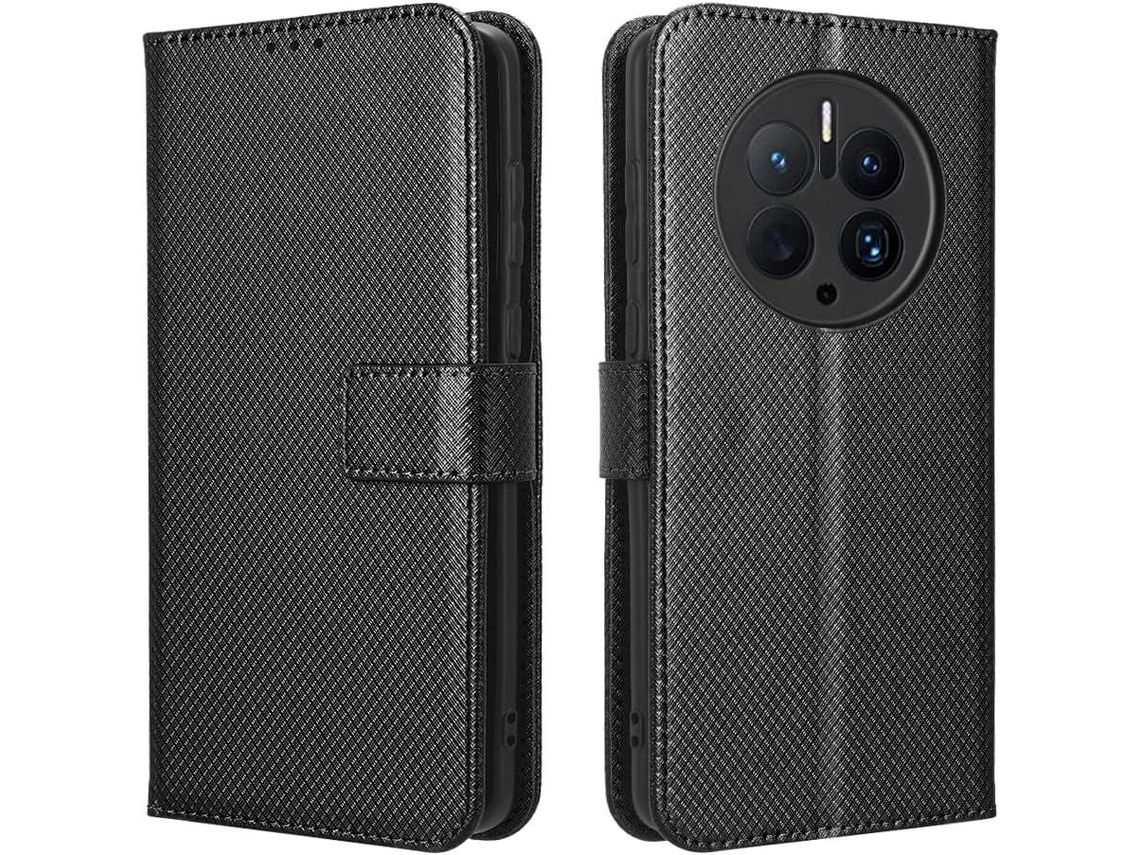 Capa Fólio para Huawei Mate 50 Pro HONGWE. com Porta-Cartões Castanho