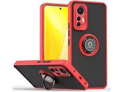 Capa para Xiaomi 12 Lite HONGWE. Anti-Choque com Anel de Suporte Vermelho