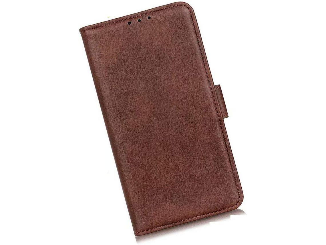 Capa Fólio para Huawei Nova 8I HONGWE. Pele Castanho