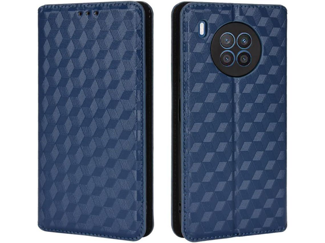 Capa Fólio para Honor, Huawei Nova 5 Lite, Nova 8I, Honor 50 Lite HONGWE. Pele Sintética Magnética Castanho