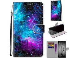 Capa para Honor, Huawei Honor Lite, P Smart+, Honor 10 Lite HONGWE. Magnética com Porta-Cartões Castanho