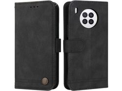Capa Fólio para Honor, Huawei Nova 8I, Nova 5 Lite Ultra, Honor 50 Lite HONGWE. com Porta-Cartões Castanho