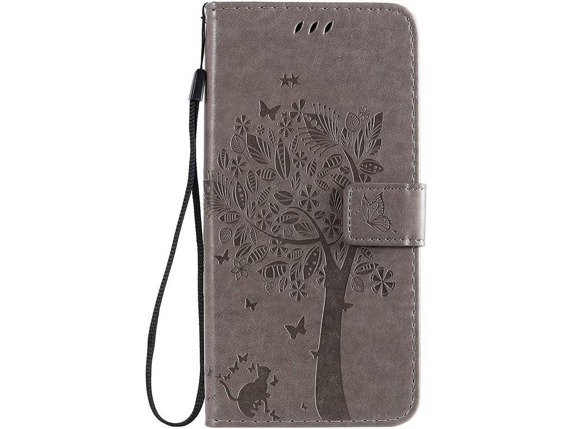 Capa Fólio para Xiaomi 11T Pro HONGWE. Pele Sintética Anti-Choque Magnética Castanho