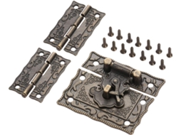 Dobradiças Antigas Decorativas Em Bronze Para Caixas De Madeira,