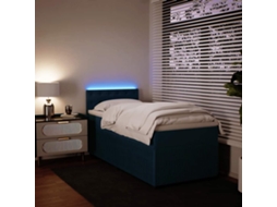 Vidaxl Cama Boxspring Com Colchão 90x190 Cm Veludo Azul