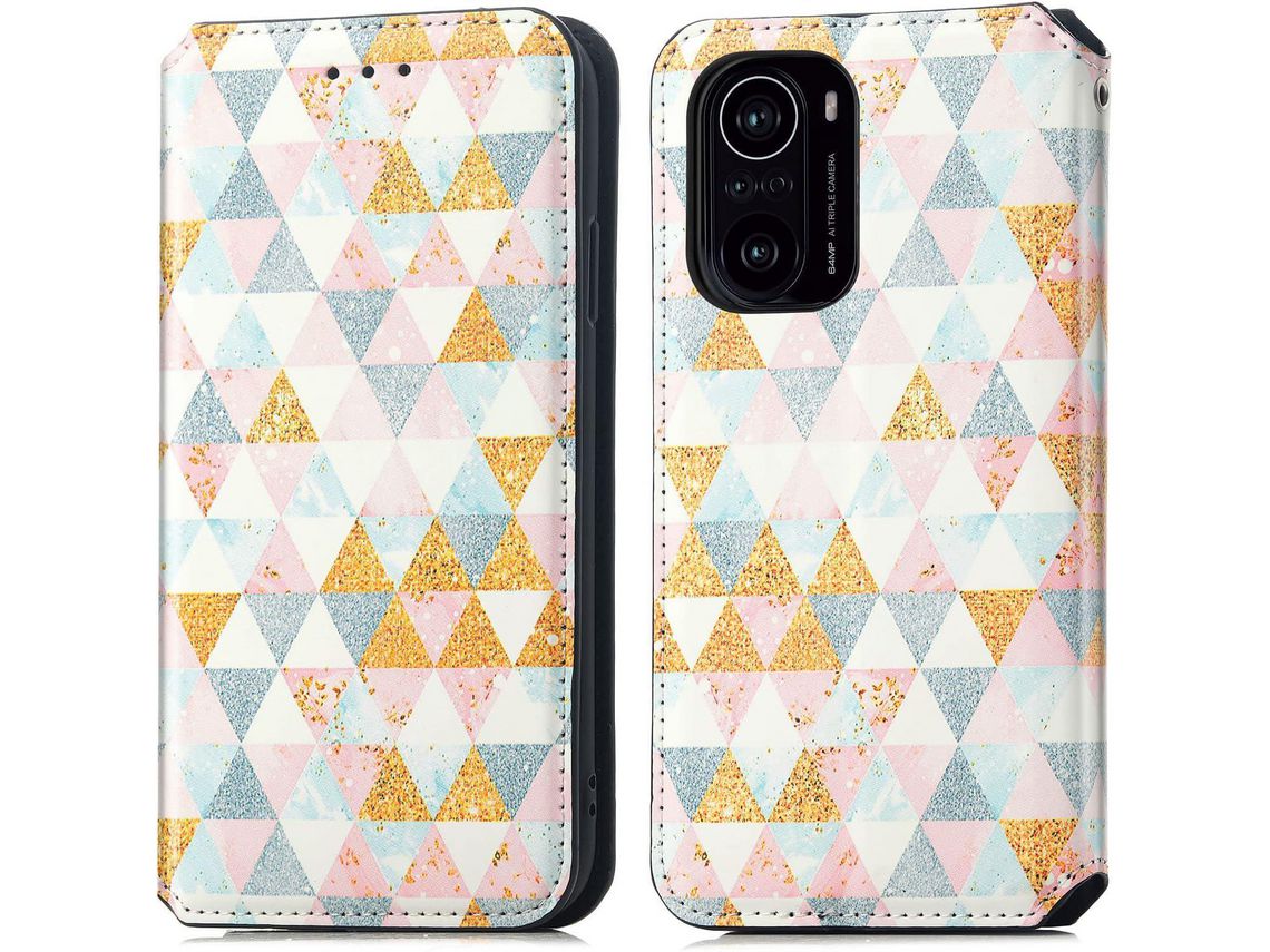 Capa Fólio para Xiaomi Poco F3, Mi 11I, Poco Ultra HONGWE. com Porta-Cartões Castanho