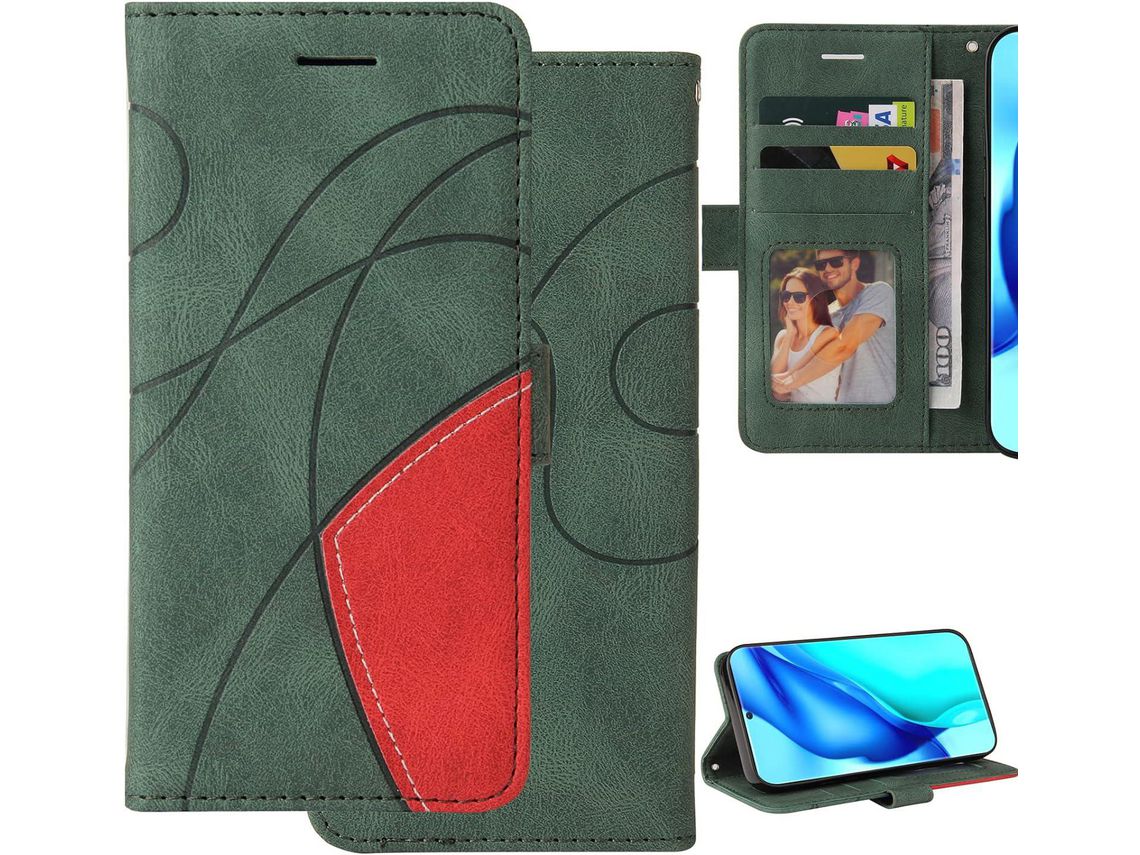 Capa Fólio para Xiaomi Redmi Note 11 Pro 5G HONGWE. Pele Sintética Magnética Castanho
