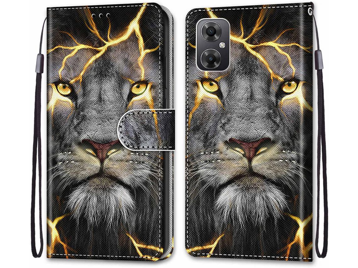 Capa Fólio para Xiaomi Poco Note, Poco M4 5G, Poco 5G HONGWE. Castanho