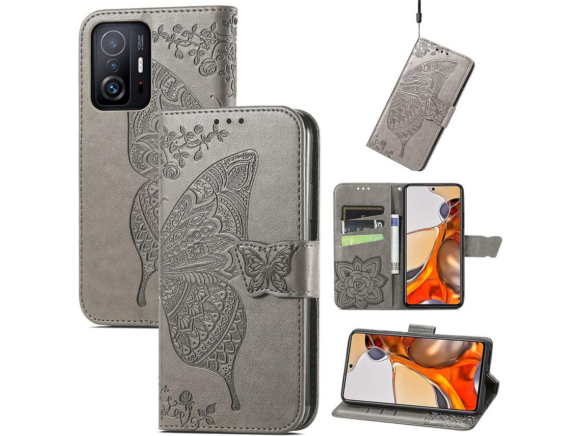 Capa Fólio para Xiaomi Xiaomi 11T HONGWE. com Porta-Cartões Castanho