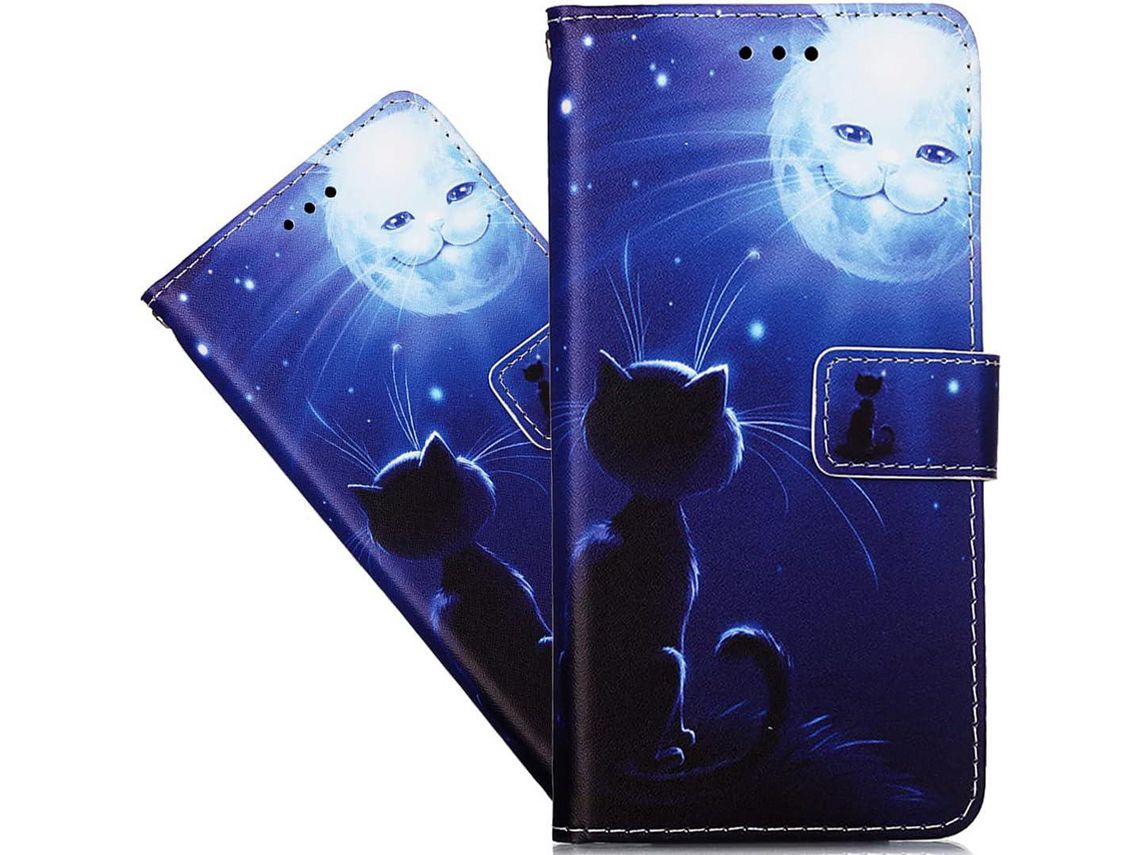 Capa Fólio para Samsung Galaxy A73 5G HONGWE. Pele Sintética Anti-Choque Magnética com Porta-Cartões Castanho