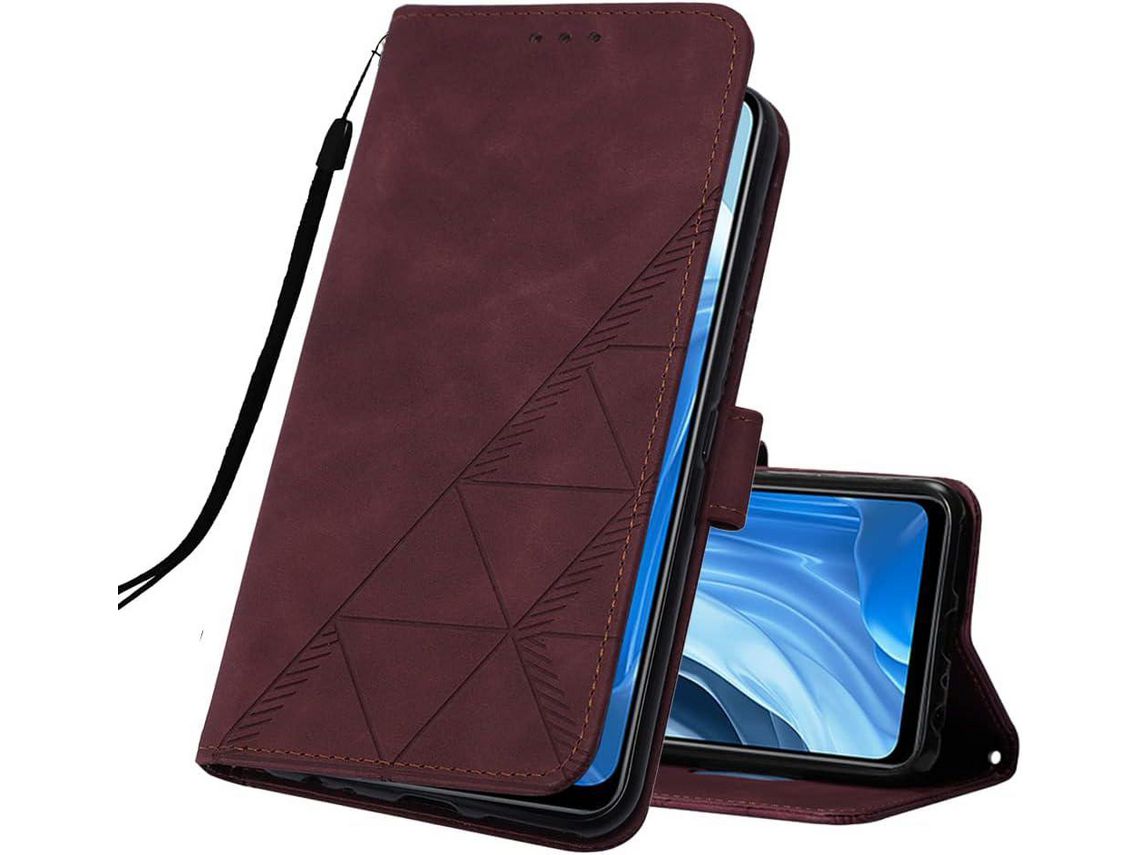 Capa Fólio para Samsung Galaxy A33 5G HONGWE. Pele Anti-Choque Magnética Castanho