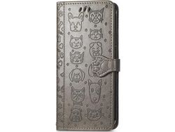 Capa Fólio para Samsung Galaxy A72 5G/A72 HONGWE. Pele Magnética Castanho