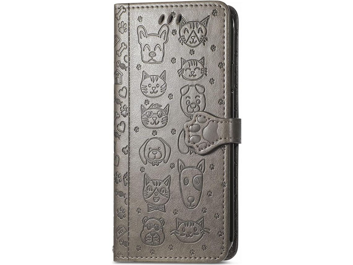 Capa Fólio para Samsung Galaxy A72 5G/A72 HONGWE. Pele Magnética Castanho