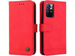 Capa Fólio para Xiaomi Redmi Pro 5G Ultra, Poco M4 Pro, Redmi Note 11S 5G HONGWE. com Porta-Cartões Castanho