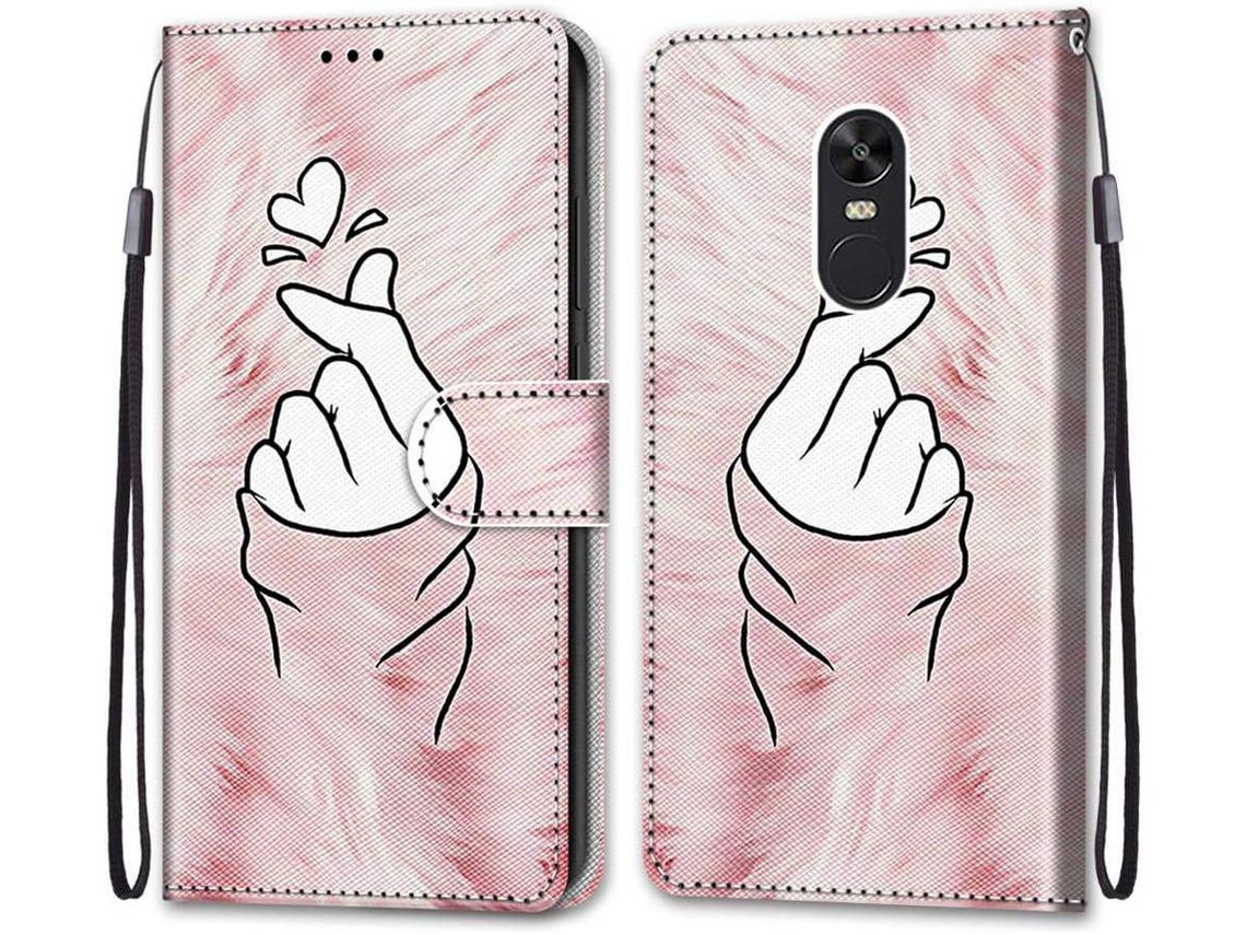 Capa Fólio para Xiaomi Redmi Note 4X Pro HONGWE. Anti-Choque Castanho