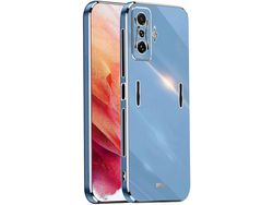 Capa para Xiaomi Poco Ultra, Poco F4 Gt HONGWE. Pele Sintética Anti-Choque Azul