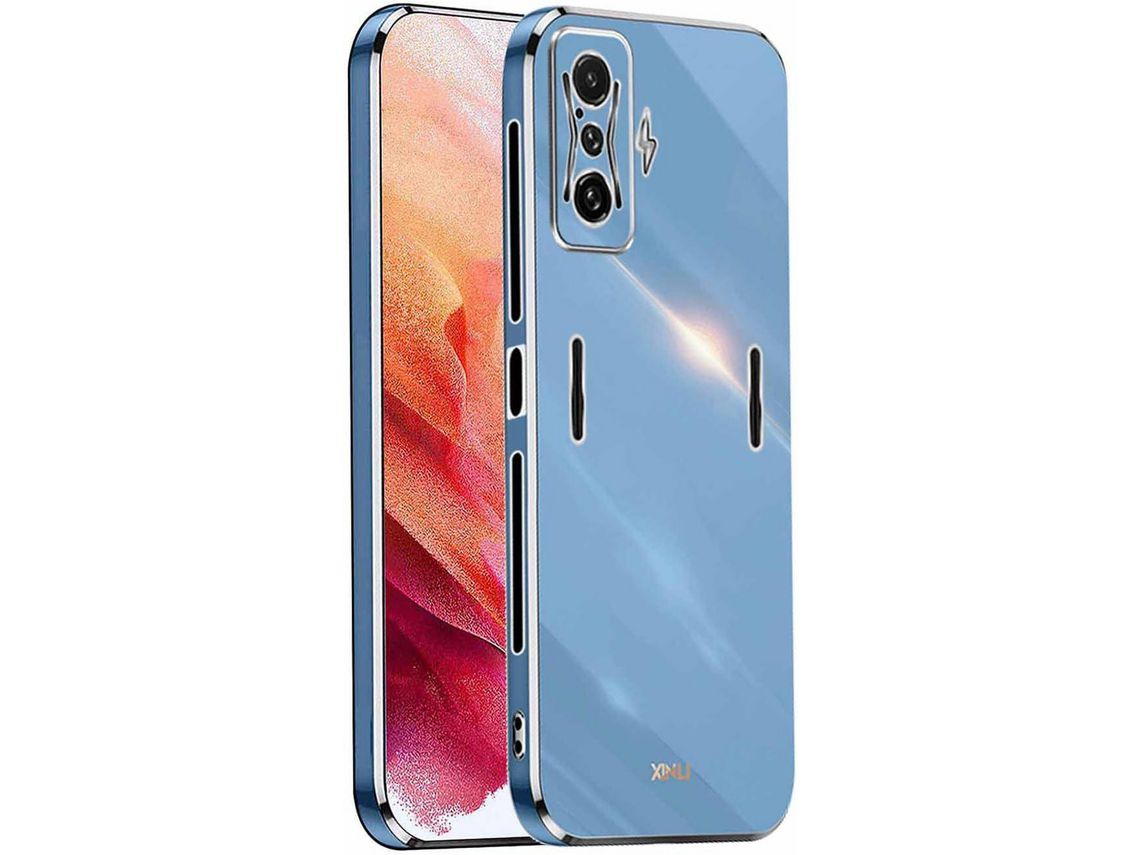 Capa para Xiaomi Poco Ultra, Poco F4 Gt HONGWE. Pele Sintética Anti-Choque Azul
