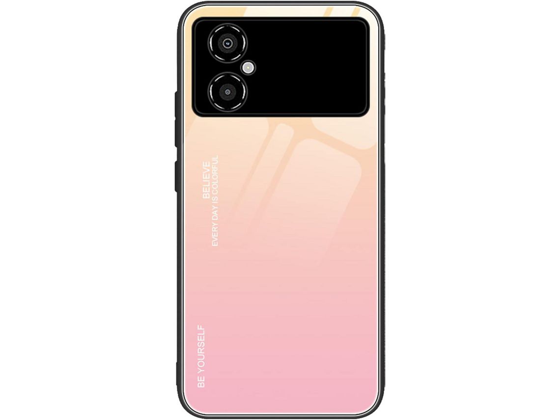 Capa para Xiaomi Poco 5G 9H, Poco M4 5G HONGWE. Anti-Choque Rosa