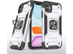 Capa para Apple, Samsung Iphone 7, Iphone 8 HONGWE. Pele Sintética Anti-Choque com Anel de Suporte Prateado