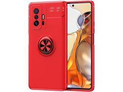Capa para Xiaomi 11T HONGWE. com Anel de Suporte Prateado