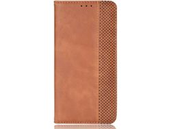 Capa Fólio para Realme C21Y/Realme C25Y HONGWE. Pele Sintética Anti-Choque Magnética Retro