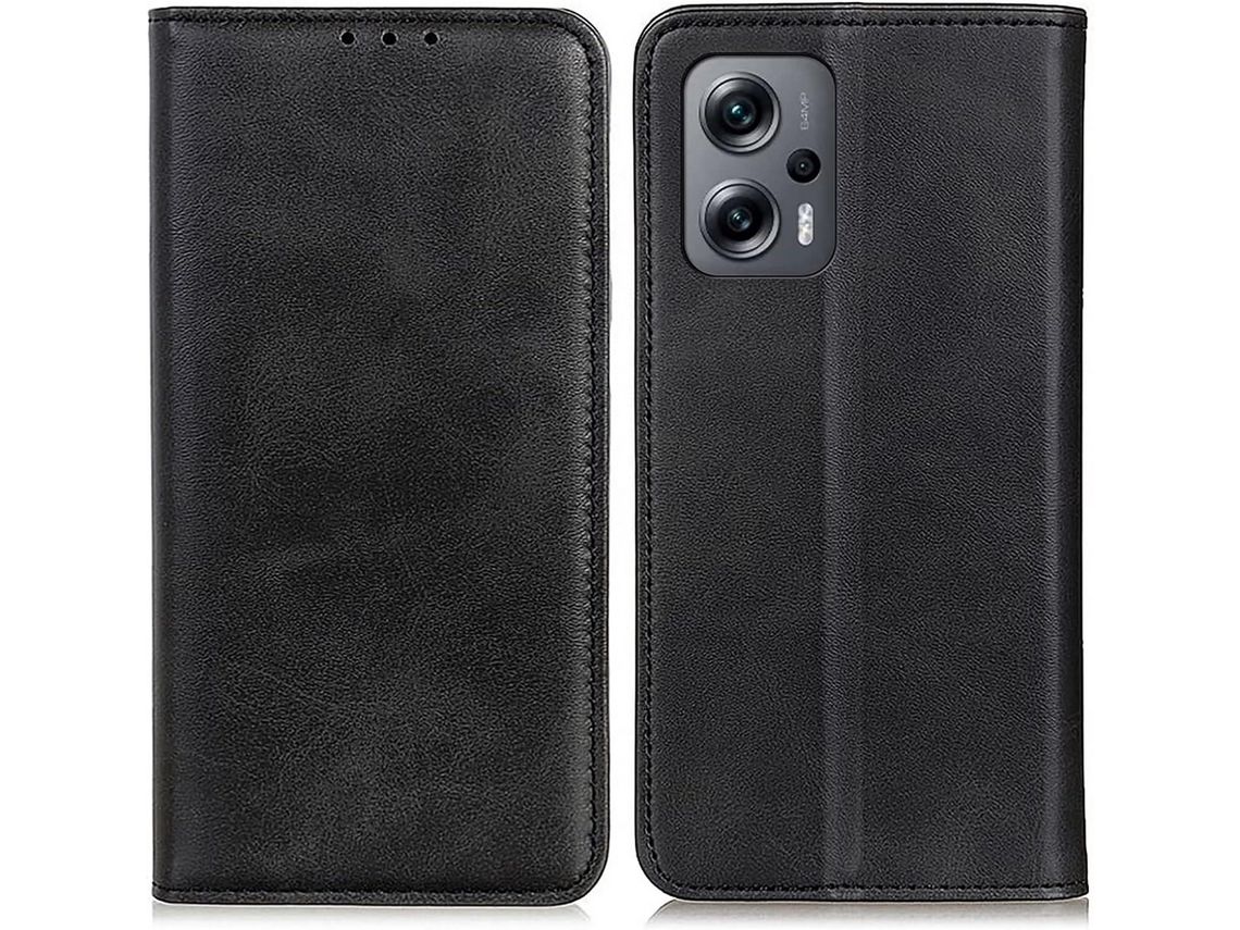 Capa Fólio para Xiaomi Poco X4 Pro, Poco X4 HONGWE. Pele Magnética Castanho
