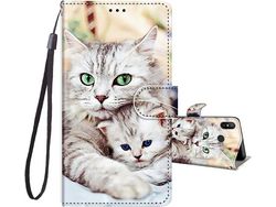 Capa Fólio para Xiaomi Redmi 6 Pro, Mi A2 Lite, Redmi 6, Redmi A2 Lite Pro Pad HONGWE. Pele Sintética com Porta-Cartões Multicor