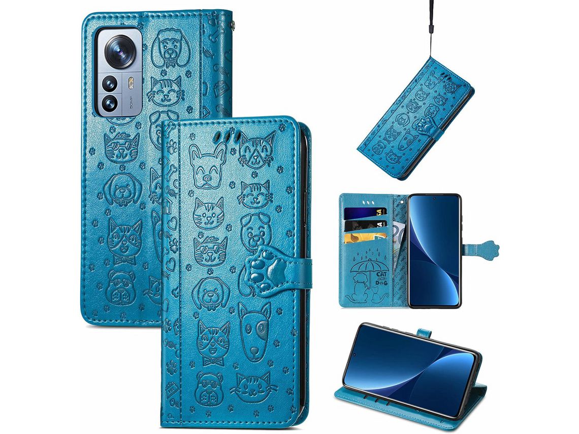 Capa Fólio para Xiaomi 12 Pro HONGWE. Anti-Choque com Porta-Cartões Multicor
