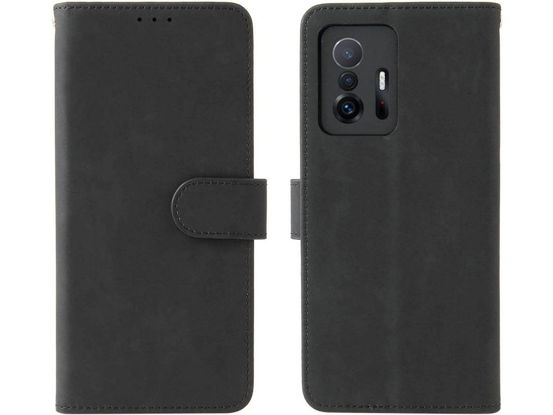 Capa Fólio para Xiaomi 11T Pro 11T HONGWE. Pele Sintética Anti-Choque Magnética Castanho