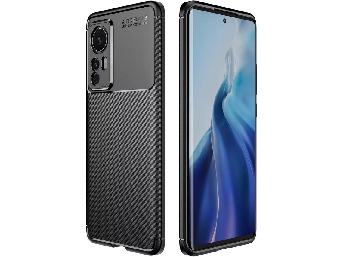 Capa para Xiaomi Mi 6, Mi 12 HONGWE. Silicone Textura Macia Anti-Choque Preto