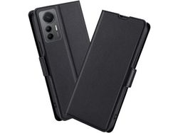 Capa Fólio para Xiaomi 12 Lite HONGWE. Pele Sintética Anti-Choque Magnética Castanho