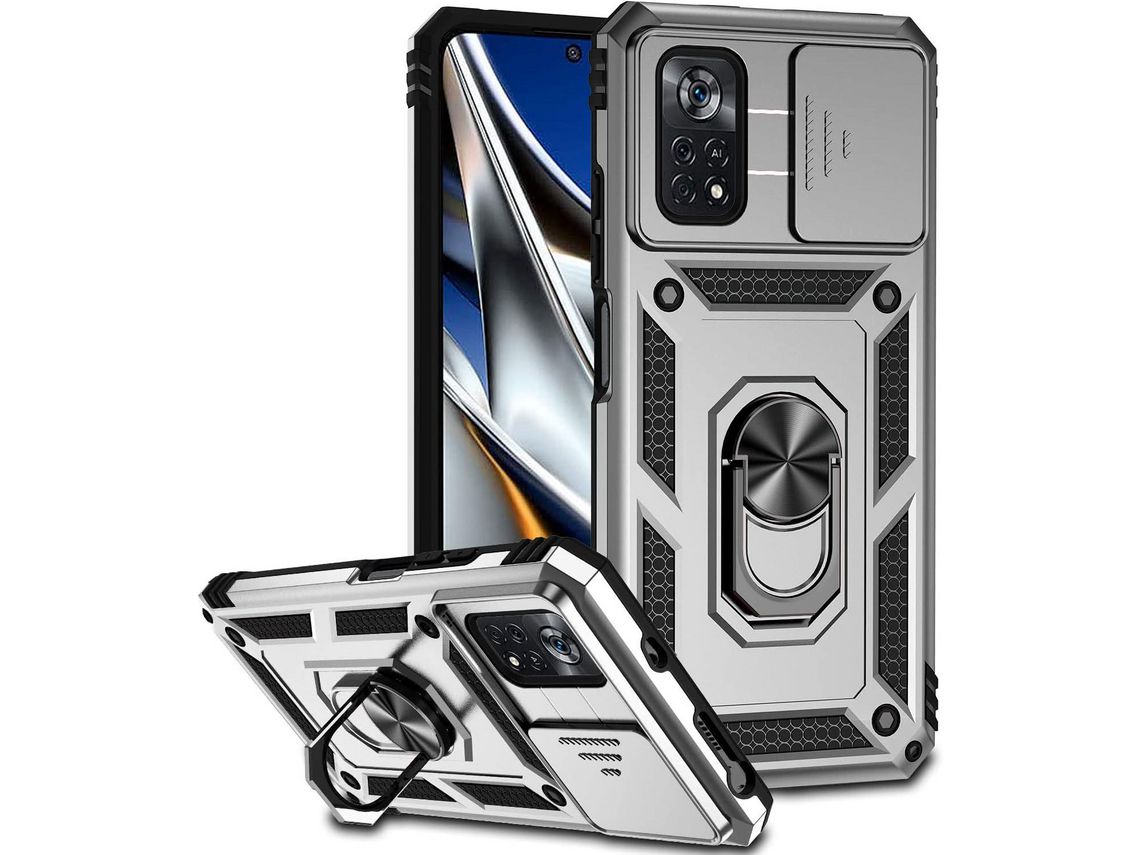 Capa para Xiaomi Poco X4 Pro 5G, Poco X4 Pro HONGWE. Anti-Choque Prateado