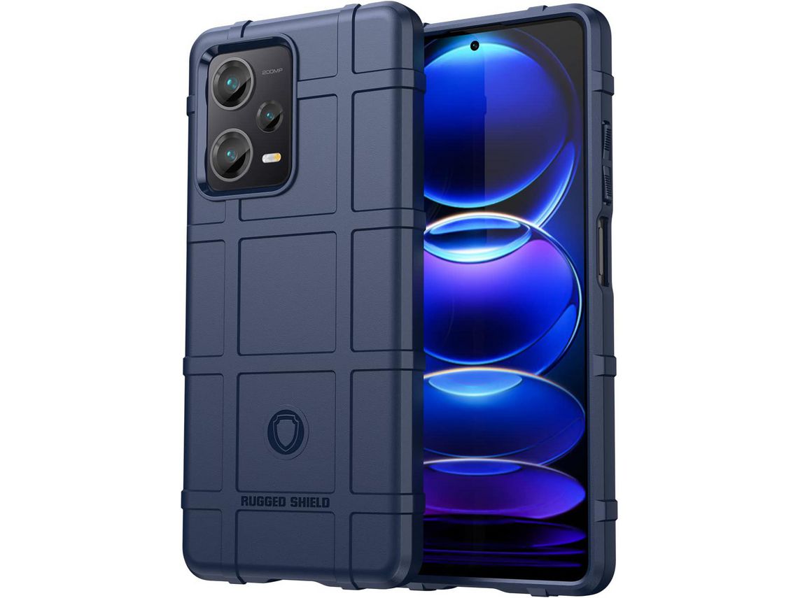 Capa para Xiaomi Redmi Note 12 HONGWE. Pele Sintética Anti-Choque Azul