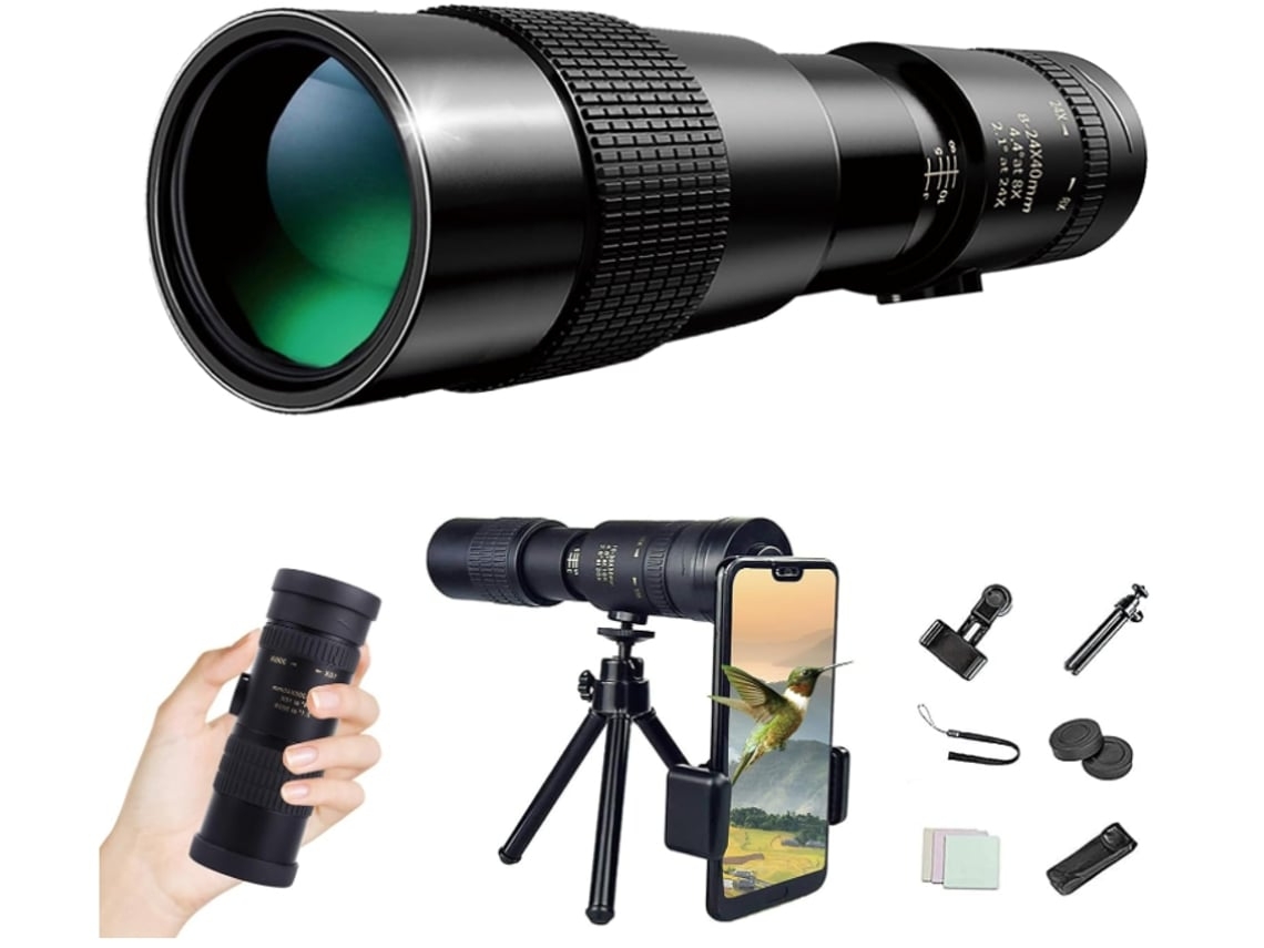 Telescópio Monocular com Zoom Super Telefoto 4k 10 300x40mm Telescópio Super Monocular para Smartphone Preto USHION