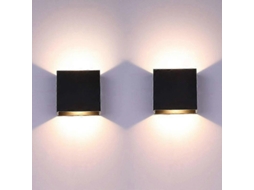 Rebe 2 Pack Lámpara de Pared Led Interior Moderna 6w Aluminio Blanco Cálido para Sala Dormitorio Baño Cocina